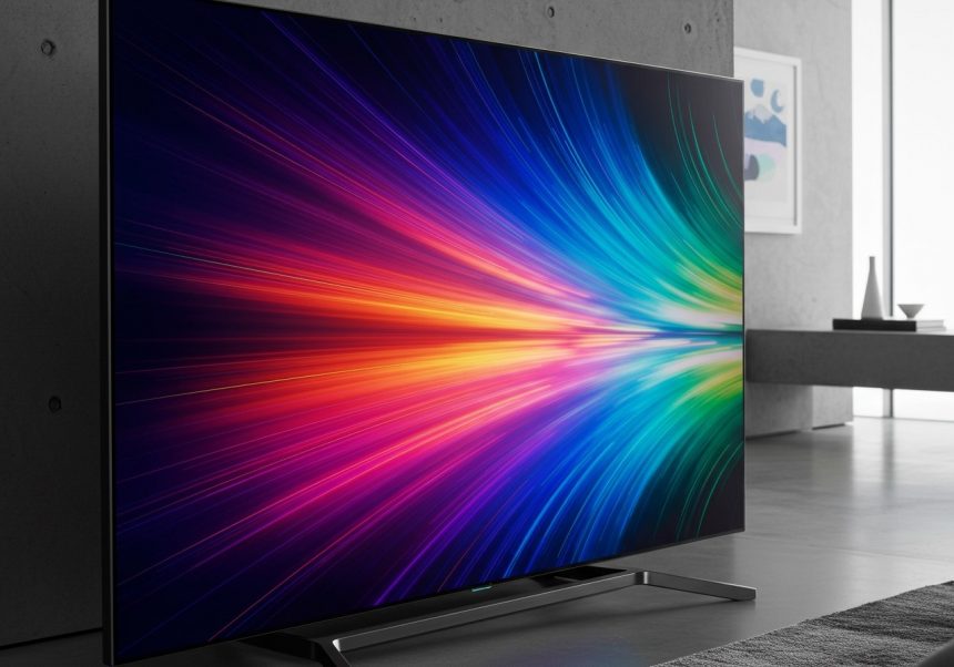 Ein OLED-TV mit lebendigen Farben und dynamischen Lichteffekten.